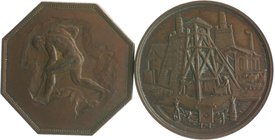 - Bergbau - Frankreich - Lots Lot von 6 Stücken: Bronzemedaille 1876 (v. Merley) a.d. Congress in Douai (vz, 41,7mm 35,8g), Bronzemedaille 1907 (v. C....