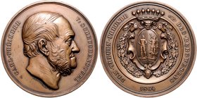 - Bergbau - Österreich Bronzemedaille 1864 (v. C. Radnitzky) auf Carl Freiherr von Scheuchenstuel und sein Ausscheiden aus dem Staatsdienst Müs. 45/14...