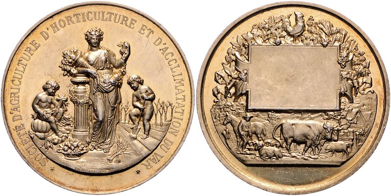 - Jugendstil Silbermedaille o.J. (v. B. Londelet) Prämie des Vereins für Landwir...