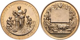 - Jugendstil Silbermedaille o.J. (v. B. Londelet) Prämie des Vereins für Landwirtschaft u. Gartenbau 
vergoldet, 46,6mm 48,4g vz-st