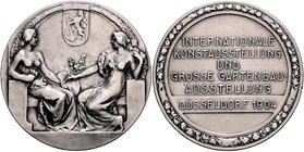 - Jugendstil Silbermedaille 1904 (v. H.Mueller/Oertel) auf die Internationale Kunst- und Gartenbauausstellung in Düsseldorf 
Rf., 55,7mm 64,4g ss-vz