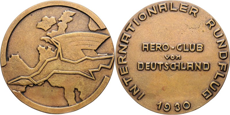 - Luftfahrt Bronzegussmedaille 1930 a.d. Internationalen Rundflug des AERO-Clubs...