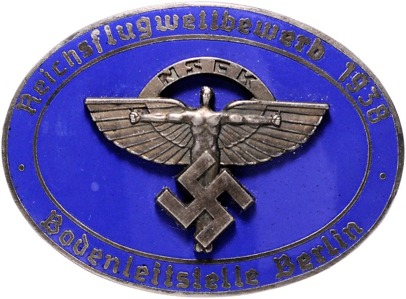 - Luftfahrt Abzeichen 1938 der Bodenleitstelle Berlin, Reichsflugwettbewerb, tei...