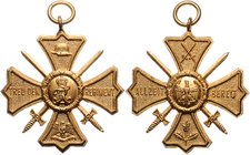 - Militaria, Orden und Ehrenzeichen Kreuz o.J. Regiments-Erinnerungskreuz aus vergoldetem Buntmetall 
m. Orig.Öse u. Ring vz