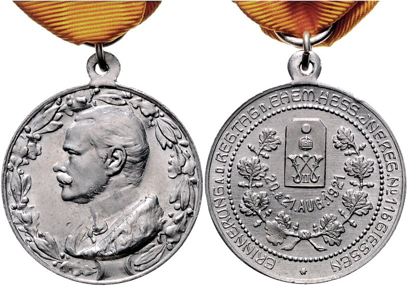 - Militaria, Orden und Ehrenzeichen Aluminium-Medaille 1921 a.d. Ehemaligen-Tref...