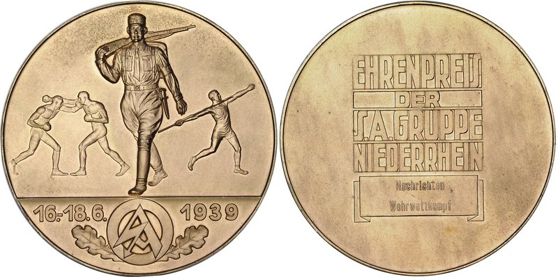 - Militaria, Orden und Ehrenzeichen Vergoldete Plakette 1939 (Zinn?) Ehrenpreis ...