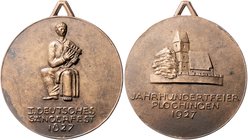 - Musik Bronzemedaille 1927 a.d. 100-Jahrfeier des I. Deutschen Sängerfestes in Plochingen 
mit Orig.Öse 68,9mm 114,5g vz