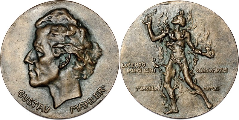 - Musik Bronzegussmedaille o.J. (vermutlich der 1970er Jahre) (v. Benno Elkan) a...