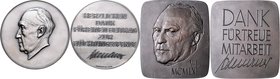 - Personen - Adenauer, Konrad 1876-1967 Lot von 2 Stücken: Versilberte Medaille (v. Hoffstätter, Bonn) 'Herzlichen Dank für einen Beitrag zur Flüchtli...