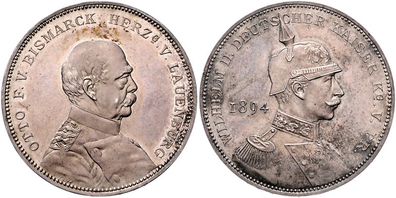 - Personen - Bismarck, Otto von 1815-1898 Silbermedaille 1894 (v. Lauer) auf sei...