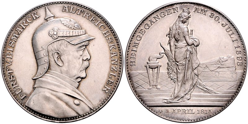 - Personen - Bismarck, Otto von 1815-1898 Silbermedaille 1898 (v. Oertel, unsign...