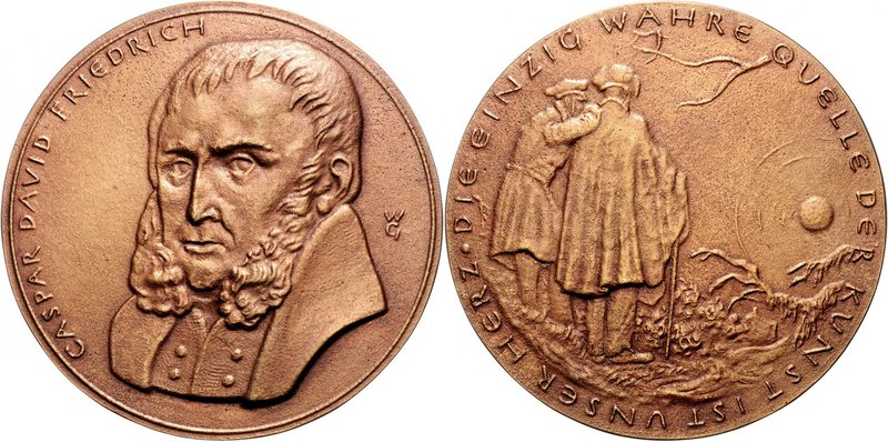 - Personen - Friedrich, Caspar David 1744-1840 Bronzegussmedaille o.J. (v. Wolfg...
