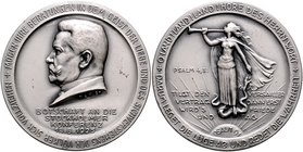 - Personen - Hindenburg, Paul v. 1847-1934 Silbermedaille 1925 mattiert (v. M.&W.) auf seine Botschaft an die Stockholmer Konferenz, i.Rd: 950 SILBER ...