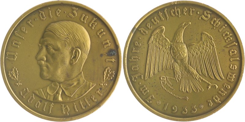 - Personen - Hitler, Adolf 1889-1945 Bronzemedaille 1933 (v. Glöckler unsign.) '...