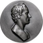 - Personen - Schiller, Friedrich 1759-1805 Eisenplakette o.J. einseitig (v. Buderus) Hohlguss mit Aufhängeöse 
95,2mm 122,7g gussfr.