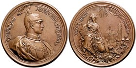 - Reformation Bronzemedaille 1892 (v. R. Begas) a.d. Einweihung der renovierten Schlosskirche zu Wittenberg Brozatus 1441. Whiting 796. Schnell 542. G...