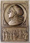 - Reformation Bronze-Plakette 1921 (v. M.&W.) auf 400 Jahre Reichstag zu Worms Kaiser (M+W) 286. Button 1983. Schnell 382. 
m. Versilberungsresten 59...