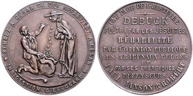 - Religion Bronzemedaille o.J. (unsign.) a.d. Wiedereinsetzung der Jesuiten, mit französischer Umschrift 
31,9mm 13,4g f.vz
