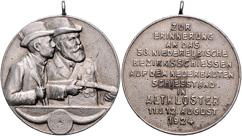 - Schützenmedaillen - Altkloster bei Buxtehude Silbermedaille 1924 (v. Oertel) a...