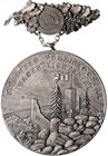 - Schützenmedaillen - Baden-Lichtental Bronzemedaille 1921 versilbert III. Preis des 15. Stiftungsfestes u. Standartenweihe des SV Oostal, montiert an...