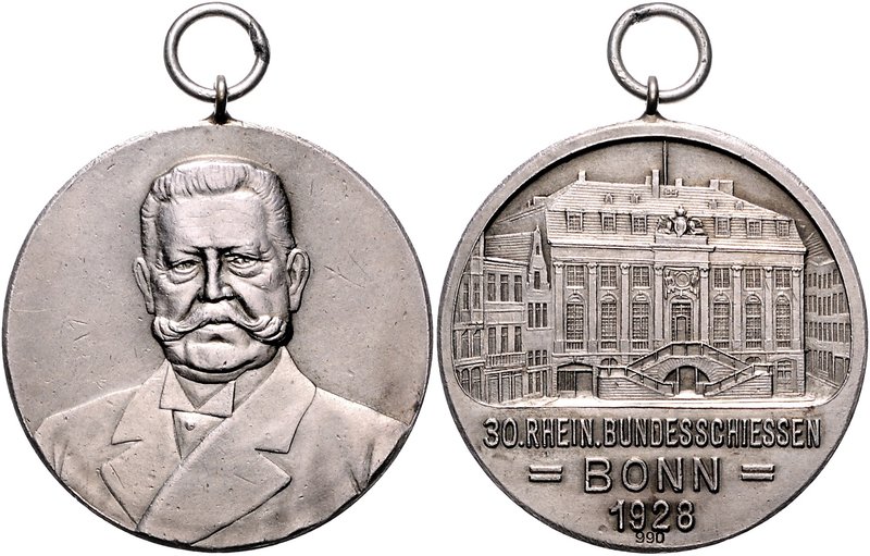 - Schützenmedaillen - Bonn Silbermedaille 1928 a.d. 30. Rheinische Bundesschieße...