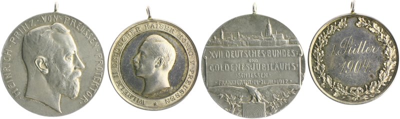 - Schützenmedaillen - Frankfurt /Main Silbermedaille 1912 (v. Korschmann) a.d. X...