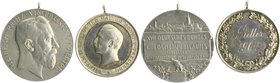 - Schützenmedaillen - Frankfurt /Main Silbermedaille 1912 (v. Korschmann) a.d. XVII. Bundesschießen 14.-21. Juli, dazu Silbermedaille mit Gravur: 'I. ...