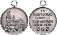 - Schützenmedaillen - Köln Silbermedaille 1930 a.d. 19. Deutsche Bundesschießen, i.Rd: CARL POELLATH SCHROBENHAUSEN 1000 Steulm. 3. Weiler 385. 
m. O...