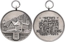 - Schützenmedaillen - Neuenbürg a.d. Enz Silbermedaille 1933 (unsign.) a.d. Festschießen zur 100-Jahrfeier des Schützenvereins, mit Punze 990 
m. Ori...