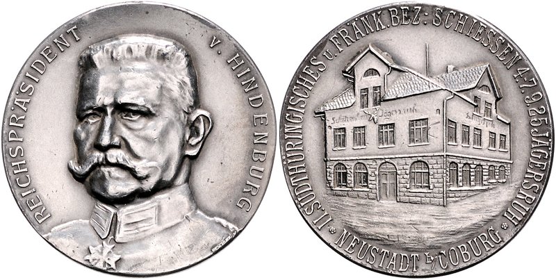 - Schützenmedaillen - Neustadt a.d. Haide (bei Coburg) Silbermedaille 1925 (v. D...