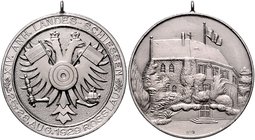 - Schützenmedaillen - Roßlau a.d. Elbe Silbermedaille 1929 (unsign.) a.d. 14. Anhaltinische Landesschießen vom 25.-28. August, mit Punze 990 Scharfenb...