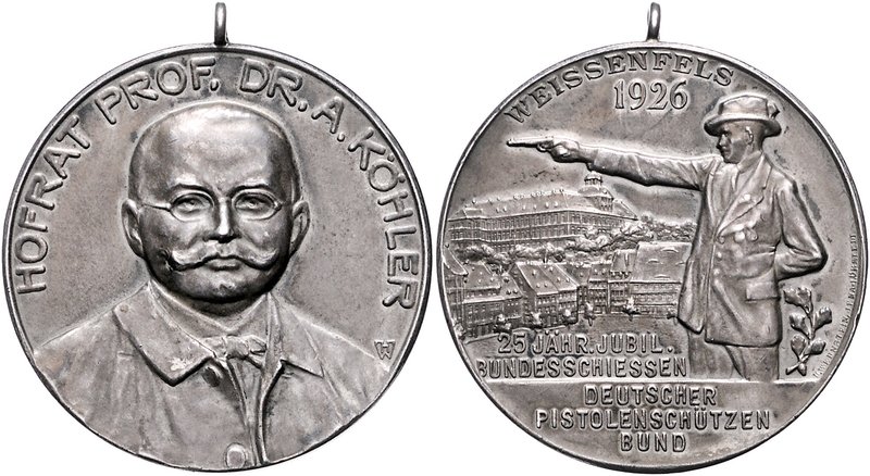 - Schützenmedaillen - Weissenfels Silbermedaille 1926 (v. H. Wernstein, Jena) a....