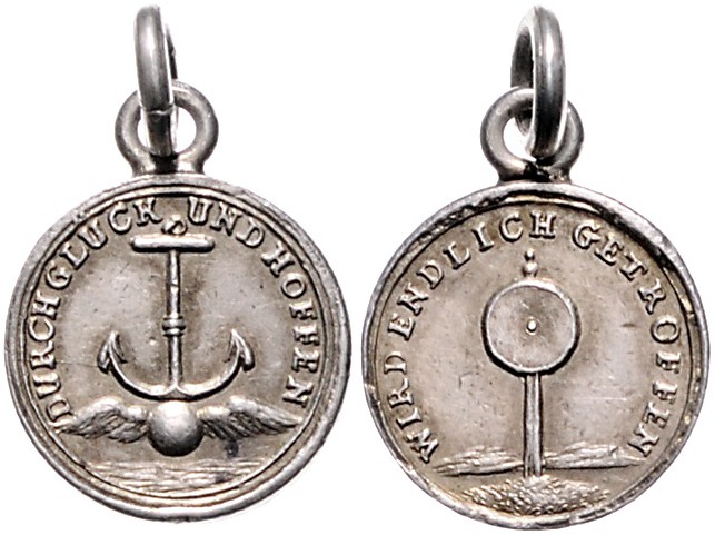 - Schützenmedaillen - ohne Ortsangabe Miniaturmedaille o.J. um 1715 (v. Wermuth)...