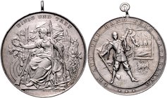 - Schützenmedaillen - ohne Ortsangabe Lot von 3 gravierten Silbermedaillen (v. Oertel): 1) Dem Besten Schützen 1900 (39,3mm 22,1g) 2) II. Ritter 1902 ...