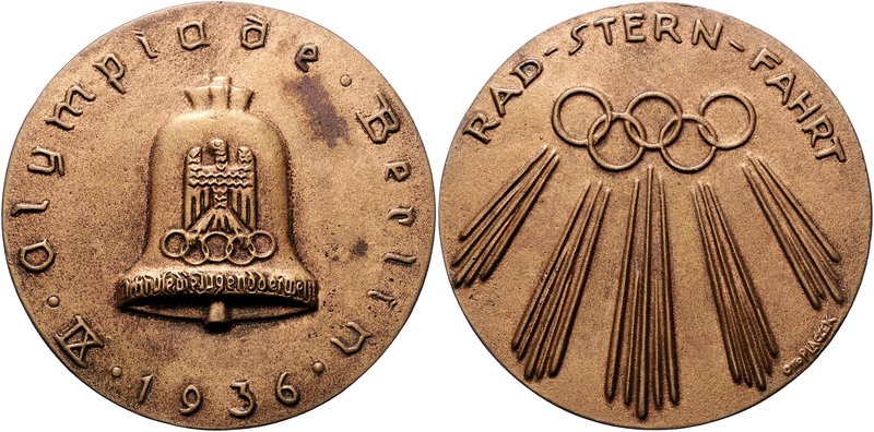 - Sport Bronzemedaille 1936 (v. Placzek) a.d. Rad-Sternfahrt anlässlich der XI. ...