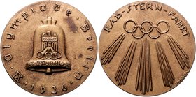 - Sport Bronzemedaille 1936 (v. Placzek) a.d. Rad-Sternfahrt anlässlich der XI. Olympiade Berlin 
etw. fleckig 71,0mm 122,4g vz