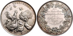 - Tiere und Landwirtschaft Silbermedaille 1902 (v. Oertel) Prämie des Geflügelzucht-Vereins Speyer, mit Gravur: Für den besten Stamm rebhuhnfarbiger I...