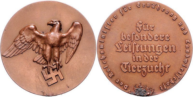 - Tiere und Landwirtschaft Bronzemedaille o.J. (unsign.) Prämie für besondere Le...