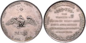 - Befreiungskriege 1813-1815 Silbermedaille 1815 (unsign.) der Beamten der preuss. Armee in Paris zum Geburtstag von Friedrich Wilhelm III., mit Rands...