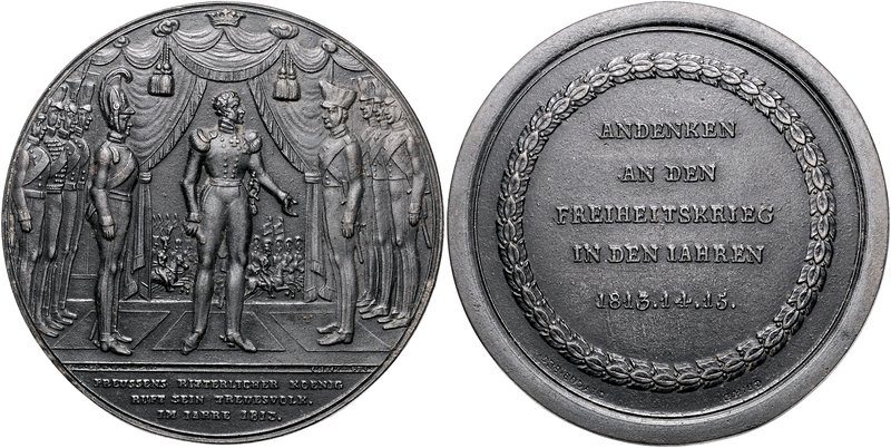 - Befreiungskriege 1813-1815 Eisenmedaille 1815 (v. Jacob) Die Freiheitskriege 1...