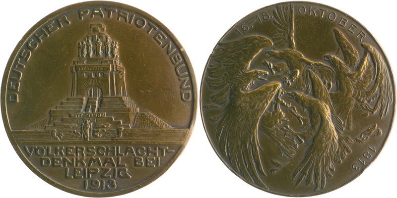 - Befreiungskriege 1813-1815 Bronzemedaille 1913 des Deutschen Patriotenbundes z...