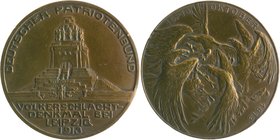 - Befreiungskriege 1813-1815 Bronzemedaille 1913 des Deutschen Patriotenbundes zur Erinnerung an den 16.-18. Oktober 1813, i. Rd: B.H. MAYER PFORZHEIM...