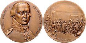 - Befreiungskriege 1813-1815 Bronzemedaille o.J. auf Graf Bülow v. Dennewitz 1755-1816, Rs: General v. Wartenberg spricht vor ostpreussischen Ständen ...