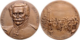 - Befreiungskriege 1813-1815 Bronzemedaille o.J. auf Fürst Blücher 1742-1819, Rs: General v. Wartenberg spricht vor ostpreussischen Ständen anlässlich...