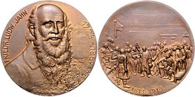 - Befreiungskriege 1813-1815 Bronzemedaille o.J. auf Friedrich Ludwig Jahn 1778-1852, Rs: General v. Wartenberg spricht vor ostpreussischen Ständen an...