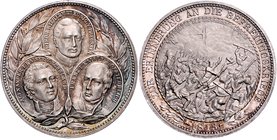 - Befreiungskriege 1813-1815 Silbermedaille o.J. (1913) (v. Lauer) Zur 100-Jahrfeier der Befreiungskriege, i.Rd: SILBER 990 Diakov -. Slg. Marienbg. -...