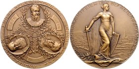 - Befreiungskriege 1813-1815 Bronzemedaille o.J. (v. Tautenhayn) a.d. 100-Jahrfeier Wurzbach 599. 
65,0mm 79,1g vz