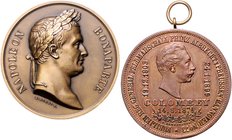 - Befreiungskriege 1813-1815 Lot von 4 Bronzemedaillen: 1913 (v. Karl/Neuprägung v. Füger HMA) a.d. Völkerschlacht 1813 (35,2mm 18,1g), o.J. (v. Rogat...