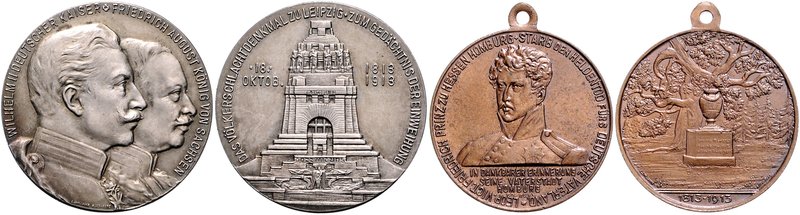 - Befreiungskriege 1813-1815 Lot von 2 Stücken: Silbermedaille 1913 (v. Lauer) a...