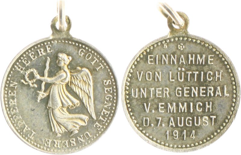 - Erster Weltkrieg Silbermedaille 1914 Kube - Miniaturmedaille / Siegespfennig N...